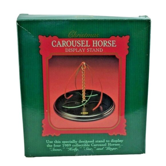 Hallmark Vintage Christmas 1989 Carousel Horse Round Display Stand With Pole - Picture 3 of 3